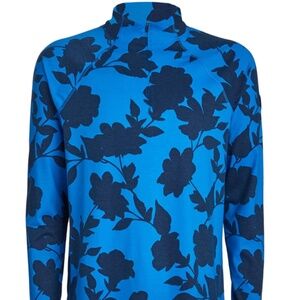 G/FORE Men's XL Tonal Floral Luxe Mens Golf 1/4 Zip  Racer Blue MSRP $155